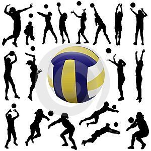 insieme-del-giocatore-di-pallavolo