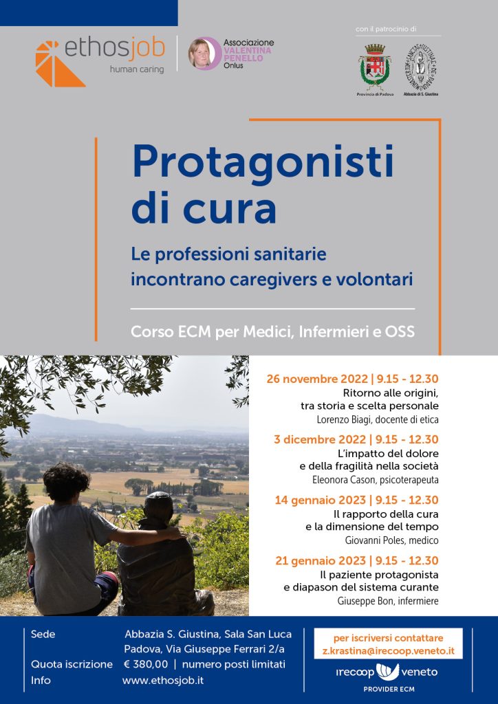 ETHOSJOB FORMAZIONE Protagonisti di cura PADOVA 2022 LOCANDINA OK